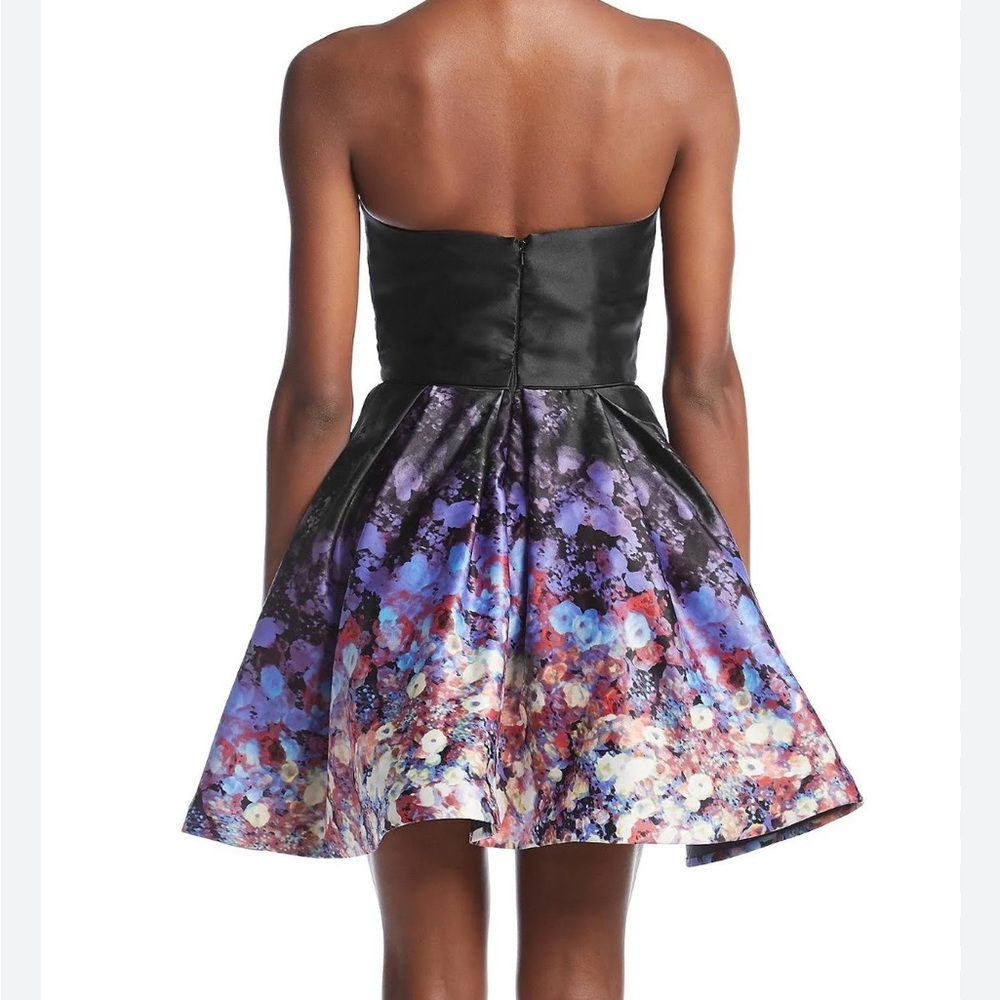 Betsy & Adam Printed Strapless Fit & Flare Dress Sz 2 - Picture 2 of 16